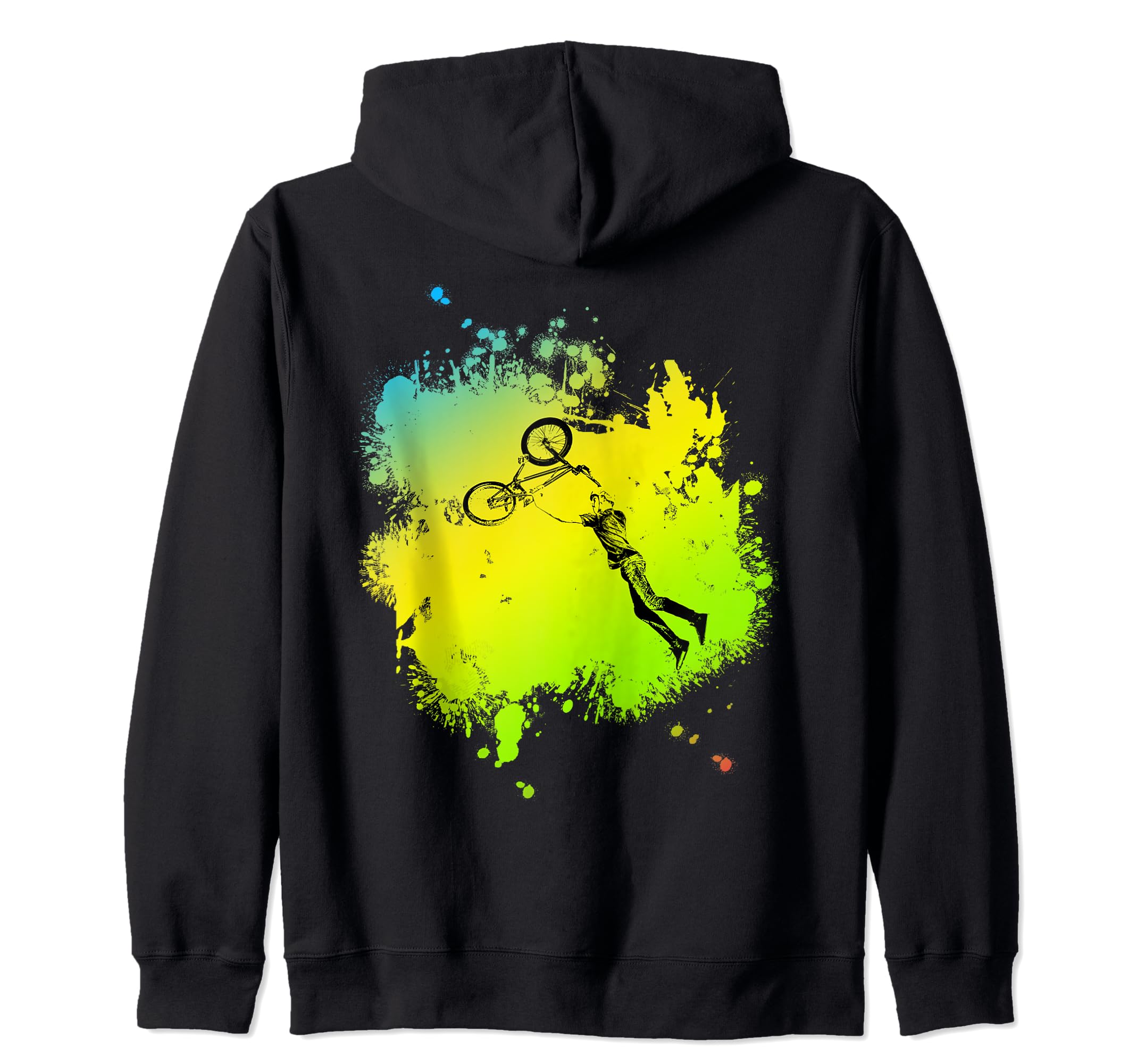 Bmx Bike for Downhill MTB & Stunt Biker Zip Hoodie, Black - Image 2