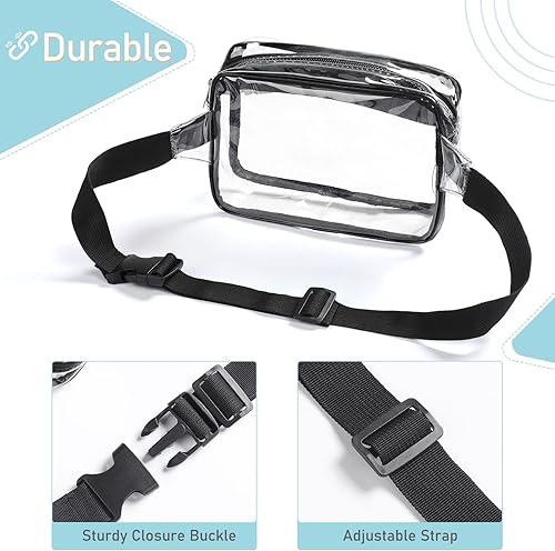 Miniatura 4 de Clear Fanny Pack Stadium Approved, Waterproof Fanny Pack for Women Men, Fashion Mini Belt Bag Transparent Waist Bag with Adjustable Strap for