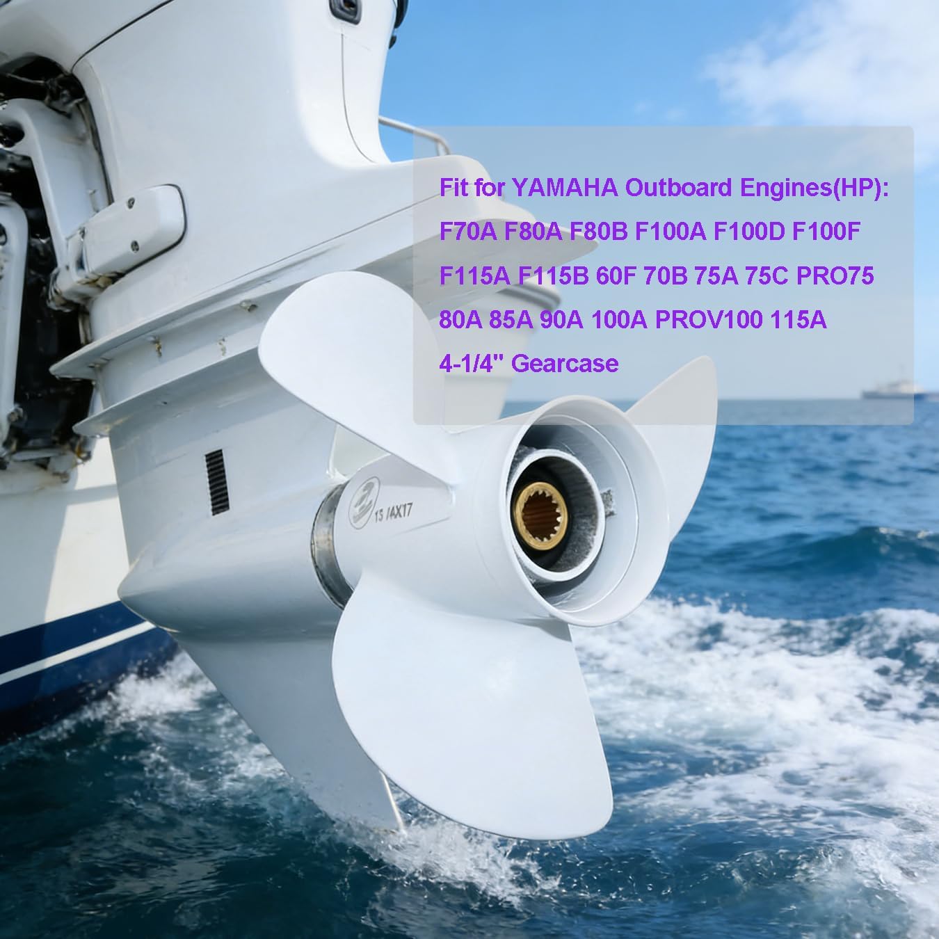 Outboard Propeller 11 5/8x11-G, 13 Spline Tooth Design For Yamaha T25 F30 F40 F50 F60 40 48 50 55 60 HP Engines, OEM 69w-45947-00-EL 663-45947-02-EL, 11 5/8x11 Pitch Aluminum Boat Motor Prop, RH
