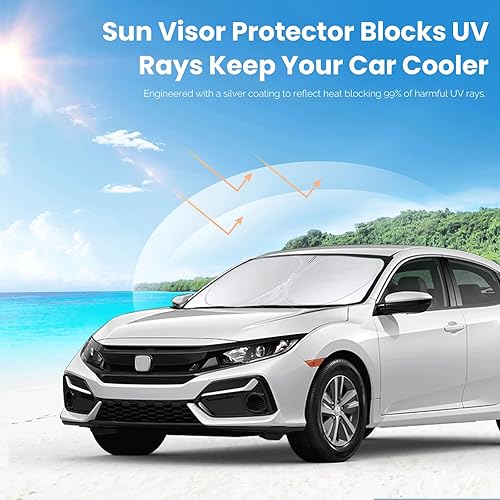 Miniatura 367 de Parasol para parabrisas de ajuste personalizado, cubierta para ventana delantera, visera plegable 210T, protector que bloquea los rayos ultravioleta