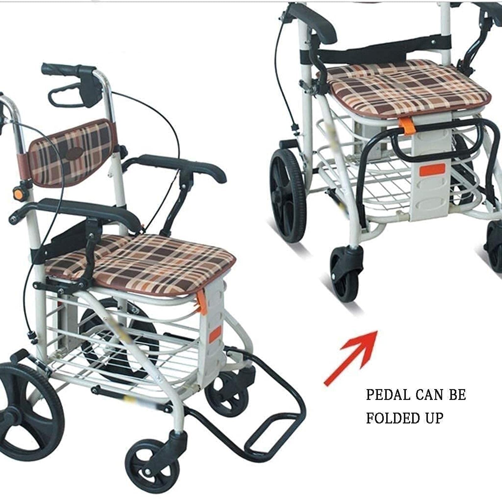 Chodzik Rollator Chodzik Roller Dla Osób Starszych - Aluminiowy Składany Chodzik, Regulowana Wysokość, Pomoc W Chodzeniu Dla Osób Starszych Tęsknisz Za Niezawod,