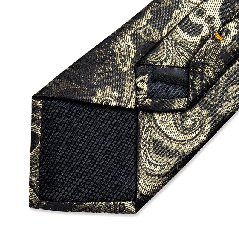 Corbata formal para hombre 8cm con pañuelo y gemelos miniatura 4