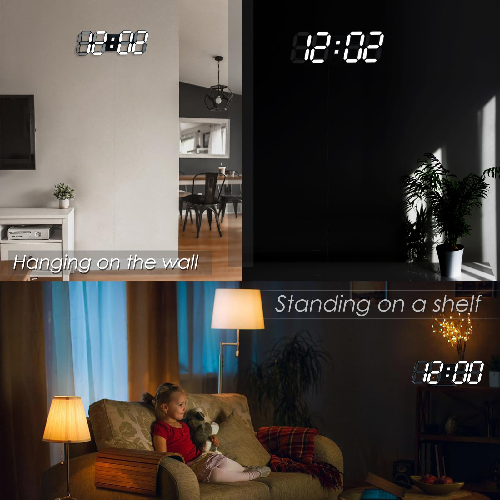 Snapklik.com : KOSUMOSU Digital Clock Large Display 15