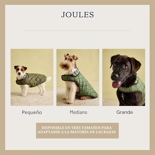 Foto 4 de 8 de Rosewood x Joules - Abrigo Acolchado Caqui para Perros, Mediano, Lavable, Ligero, cálido, Chaqueta…
