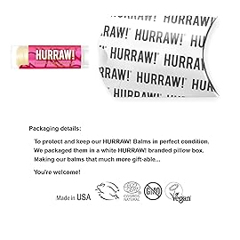 Hurraw! Grapefruit, Ginger, Eucalyptus (Kapha) Lip Balm: Organic, Certified Vegan, Cruelty and Gluten Free. Non-GMO, 100% Natural Ingredients. Bee, Shea, Soy and Palm Free. Made in USA