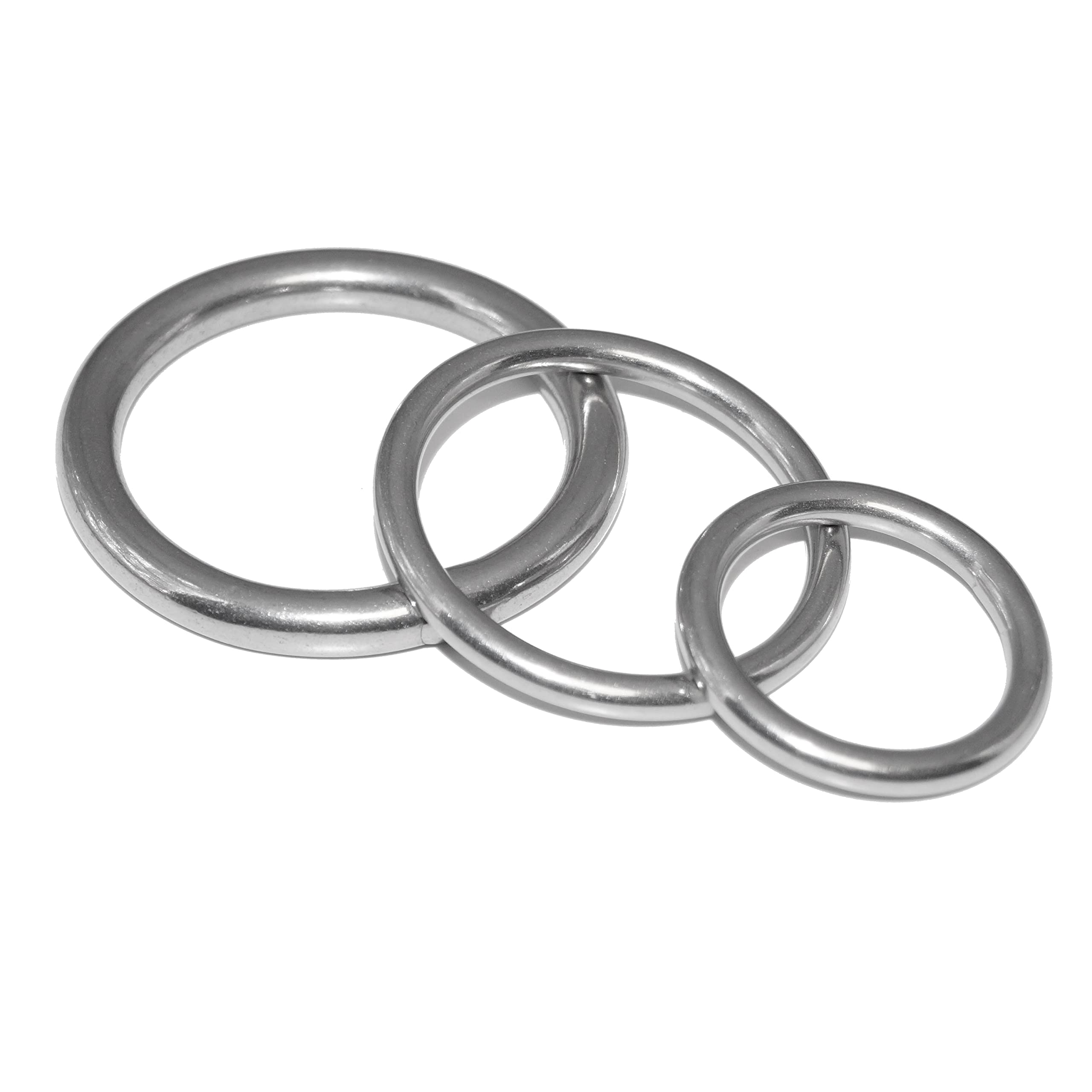Rings made of stainless steel, 5 x 30 mm, welded and polished, round rings made of A4 V4A AISI 316, NIRO