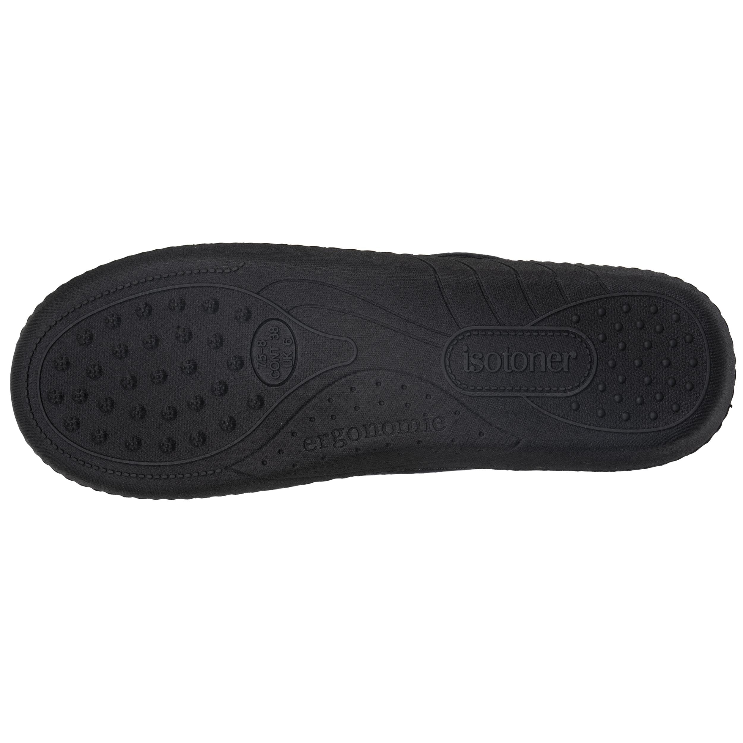 Isotoner Chaussons pantoufles Mules femme semelle ergonomique confort, velours,