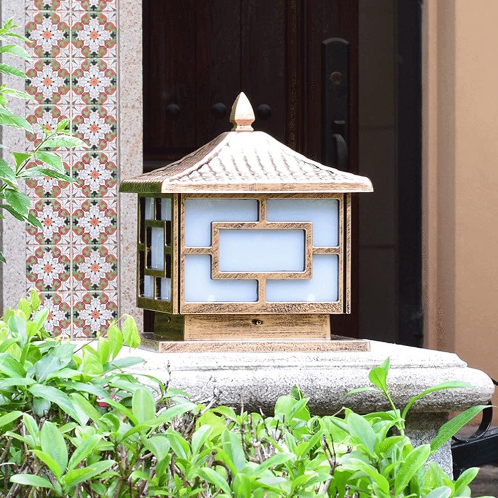 CHENKUI Vintage Black Post Head Light Outdoor Pillar Light Szklany Klosz Ogrodowe Oprawy Oświetleniowe IP54 Z Adapterem Do Montażu Na Molo E27 Base Patio Garden Villa Ogrodzenie Oświetlenie Krajobrazu