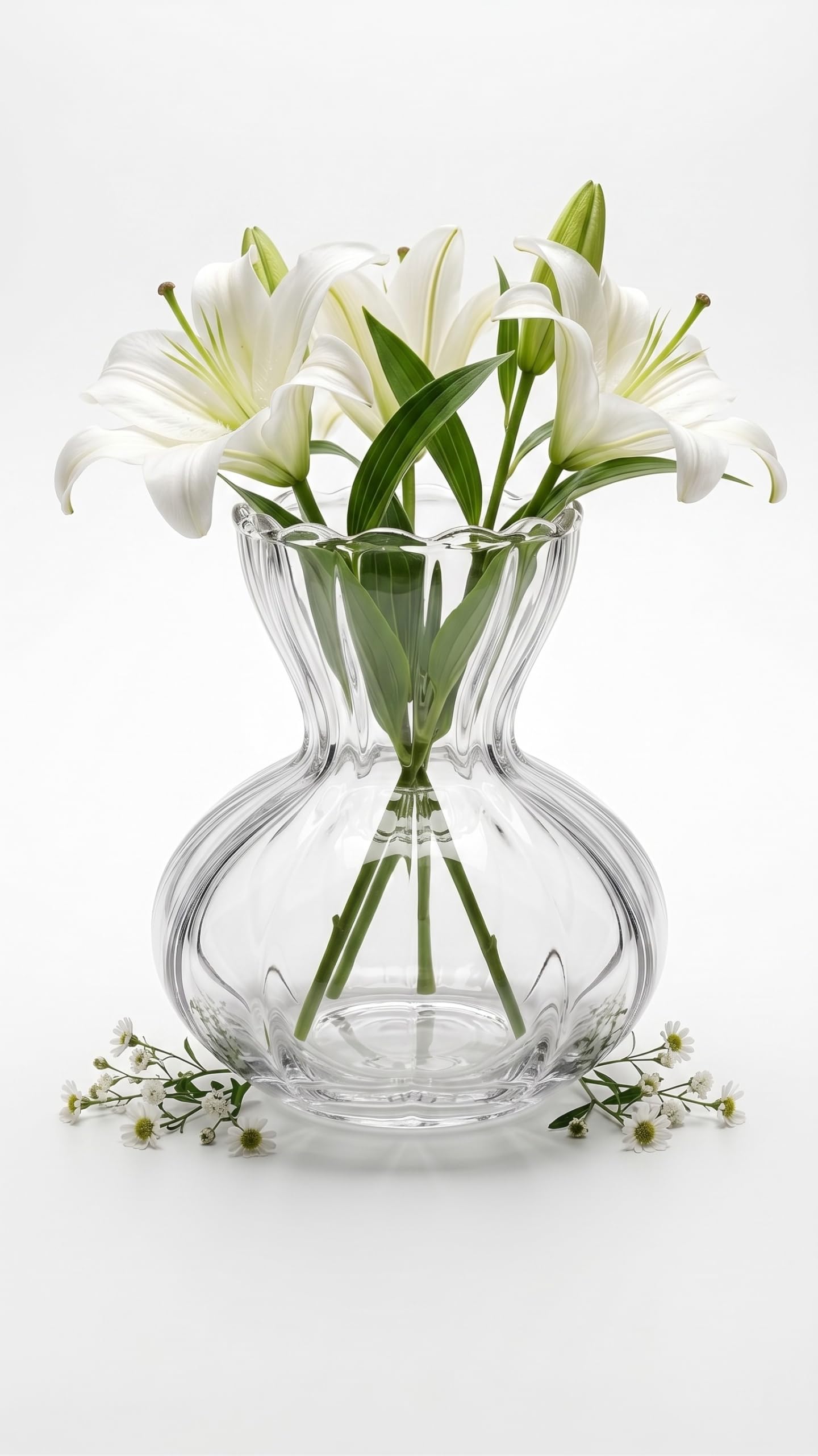 Clear Bud Glass Flower Vase – Handcrafted Hand-Blown Decorative Vase for Home Decor, Living Room & Gifting | 9.1 cm Flower Pot-image-15