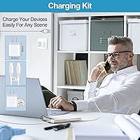 Vista 7 de Cargador rápido tipo C, 20 W USB C Block PD caja de carga rápida y cable de carga C de 6 pies para Samsung S23/S22 Ultra/A13 (5G)/S21 FE/A03