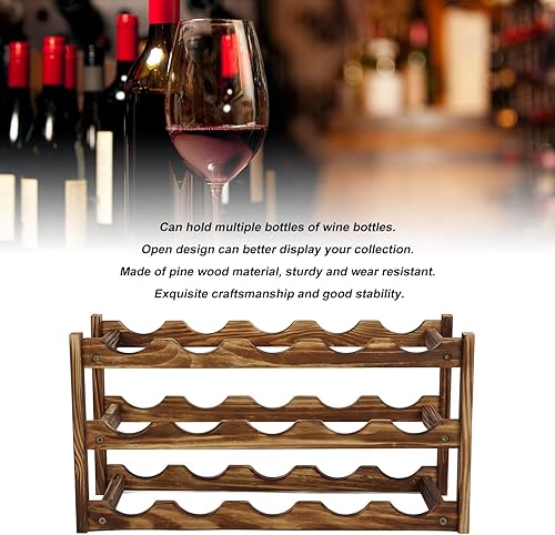 Miniatura 4 de Estante para vino, soporte de madera para botellas de vino, estante de almacenamiento para botellas de vino para el hogar, bodega, despensa, armario