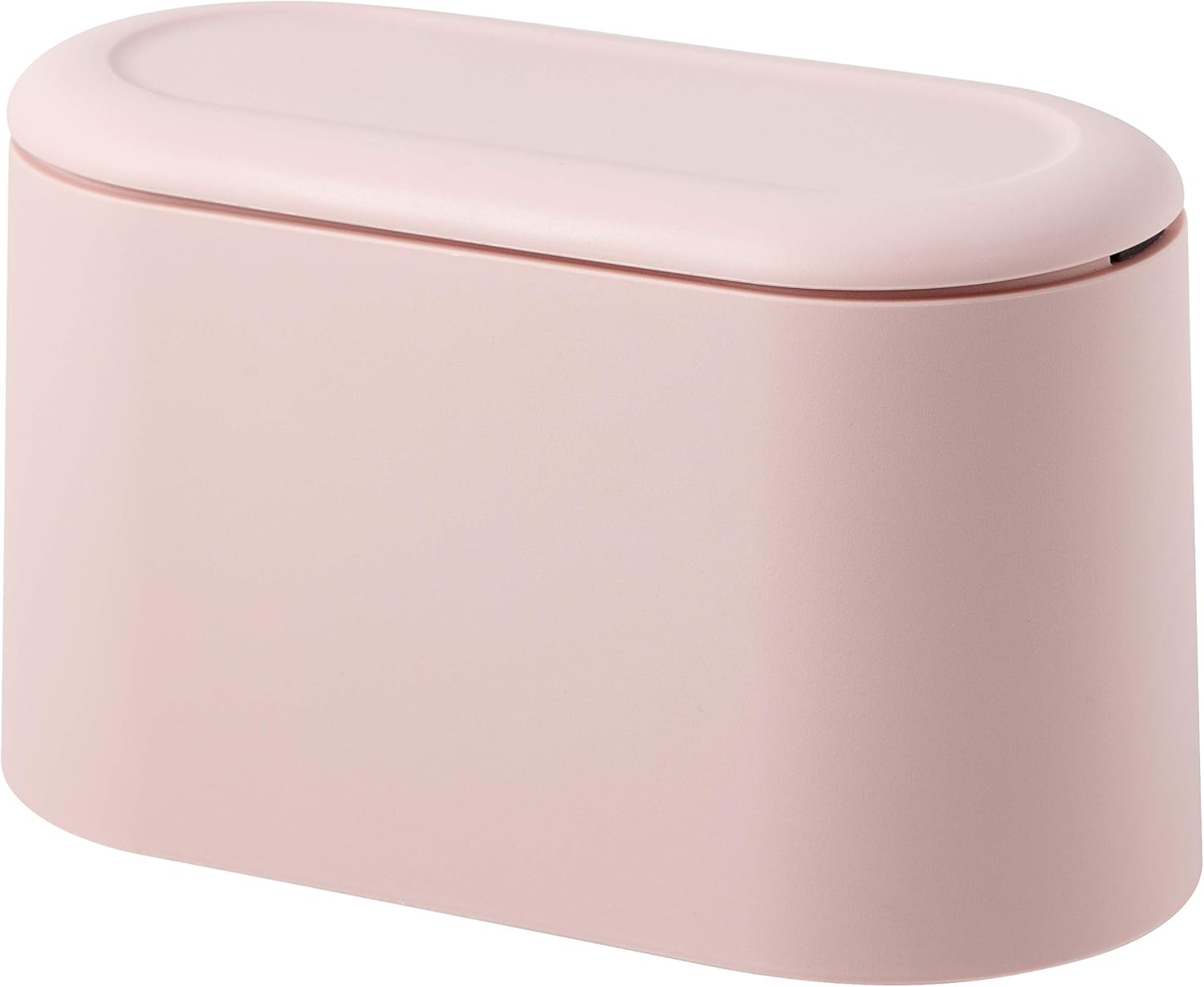 Mini Countertop Wastebasket Press Cartridge Cover Trash Can, Makeup Holder Vanity Bathroom Kitchen Car Desktop Office (Light Pink)