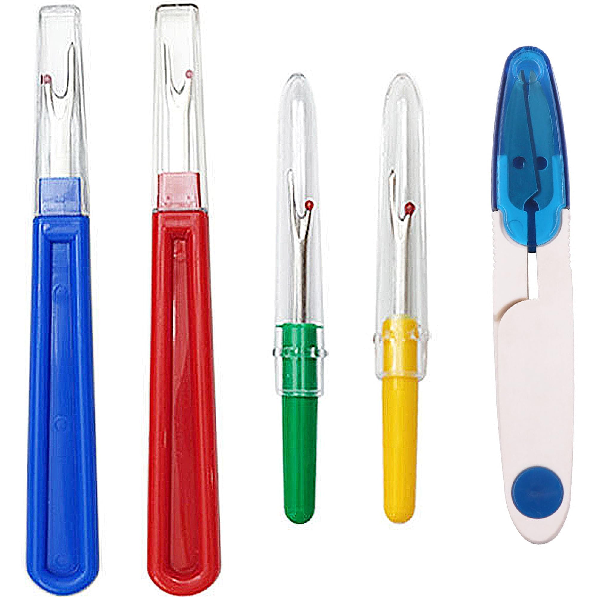 Naainaad Ripper Tool, Naaien Unpicker Tool, Steekverwijderaar en Draadsnijder met 2Big 2Kleine Naad Rippers, 1 Pack Thread Snips, 1 Pack 5  Schaar (rood