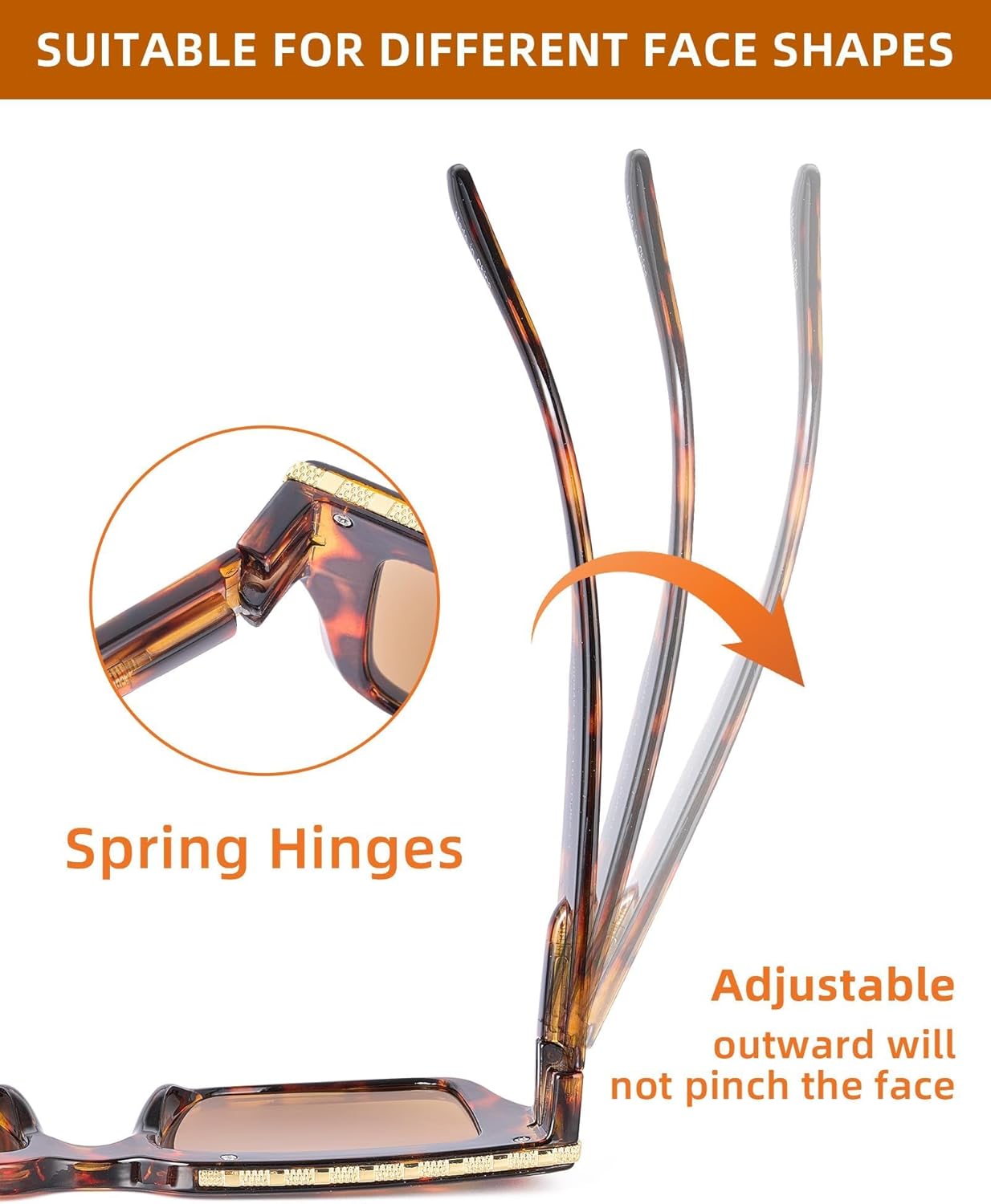 JM 3 Pack Oprah Style Reading Glasses for Women Men, Fashion Square Blue Light Blocking Readers - Image 4