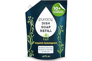 Puracy Natural Dish Soap Refill: Skin-Softening, Plant-Based Formula for Clean Dishes Every Time
