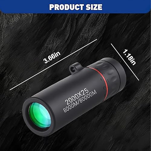 Miniatura 7 de Mini telescopio monocular, 2000 x 25 telescopios ópticos monoculares portátiles para eventos deportivos, conciertos, camping, observación de aves,