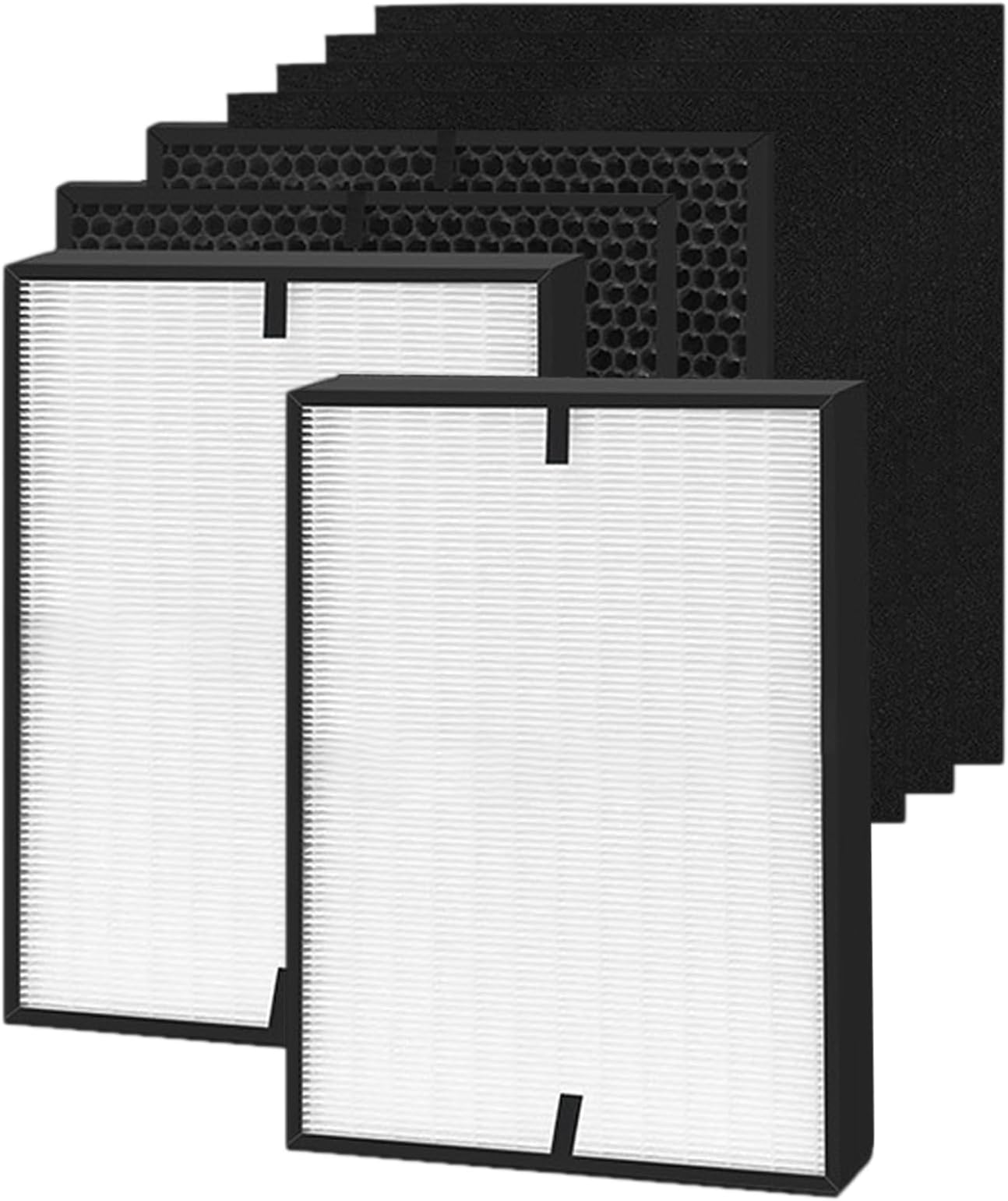 8 Pack AD3000 HEPA Replacement Filters Compatible with Air-Doctor 3000 and AD3000 Air Purifier, 2 H13 True HEPA, 2 Activated Carbn and 4 Extra Carbn Pre-filters(2+2+4)