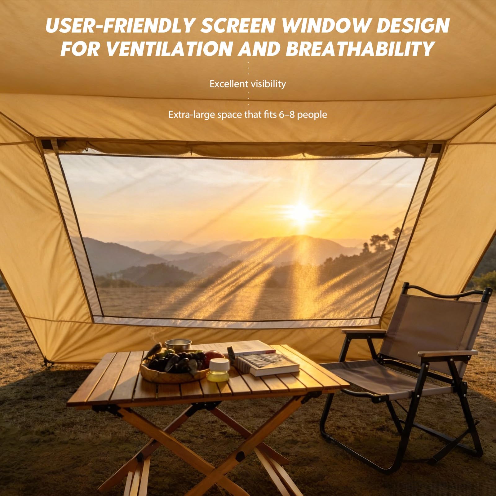 Toldo de 2,8 x 4,8 m para Puerta de Caravana | para autobús, Furgoneta, Caravana, Caravana, Caravana, Caravana, Tienda de campaña Universal, con Ventana de Pantalla