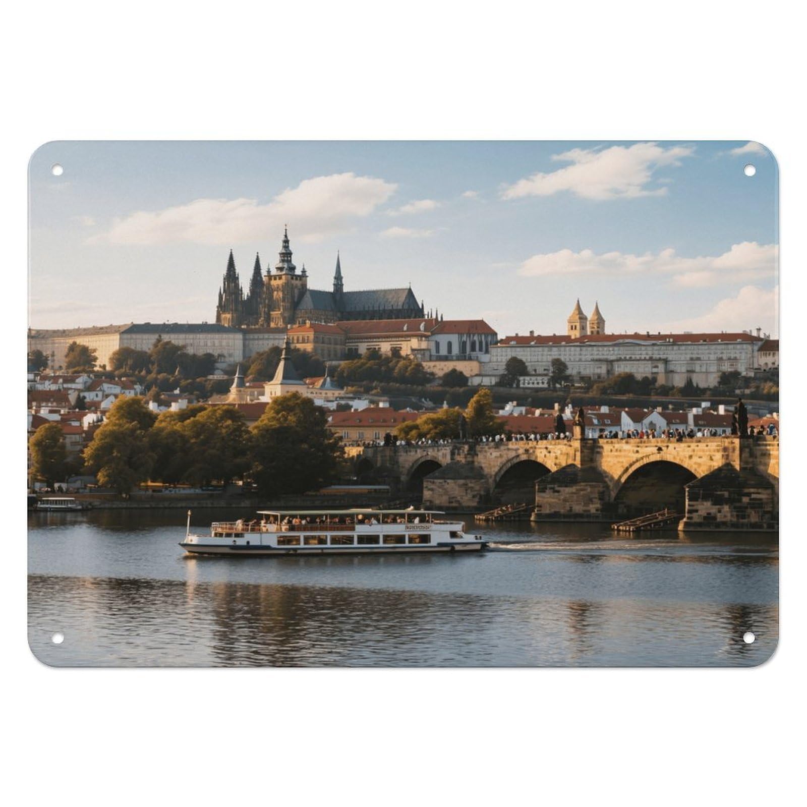 Fekiloot Style Prague Castle Wall Decor Iron Painting Metal Sign