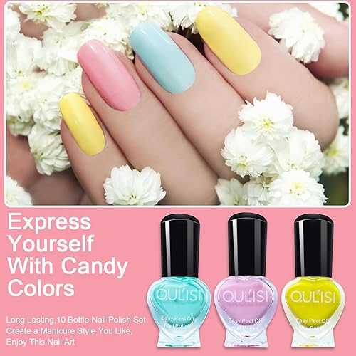 Miniatura 3 de OUL'ISI Juego de esmaltes de uñas para mujer, esmalte de uñas no tóxico de secado rápido, esmalte de uñas PeEasel Off, esmalte de uñas no gel a base