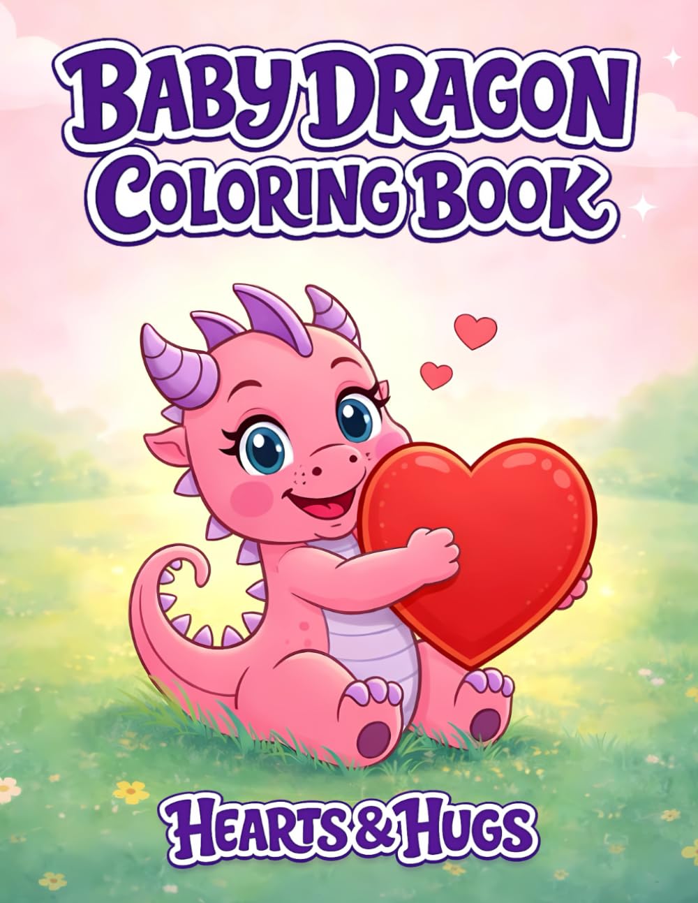 Baby Dragon Coloring Book: Hearts & Hugs: 50 Cute Baby Dragons for Kids - Bold & Easy, Single-Sided Pages (Baby Dragon Adventures)