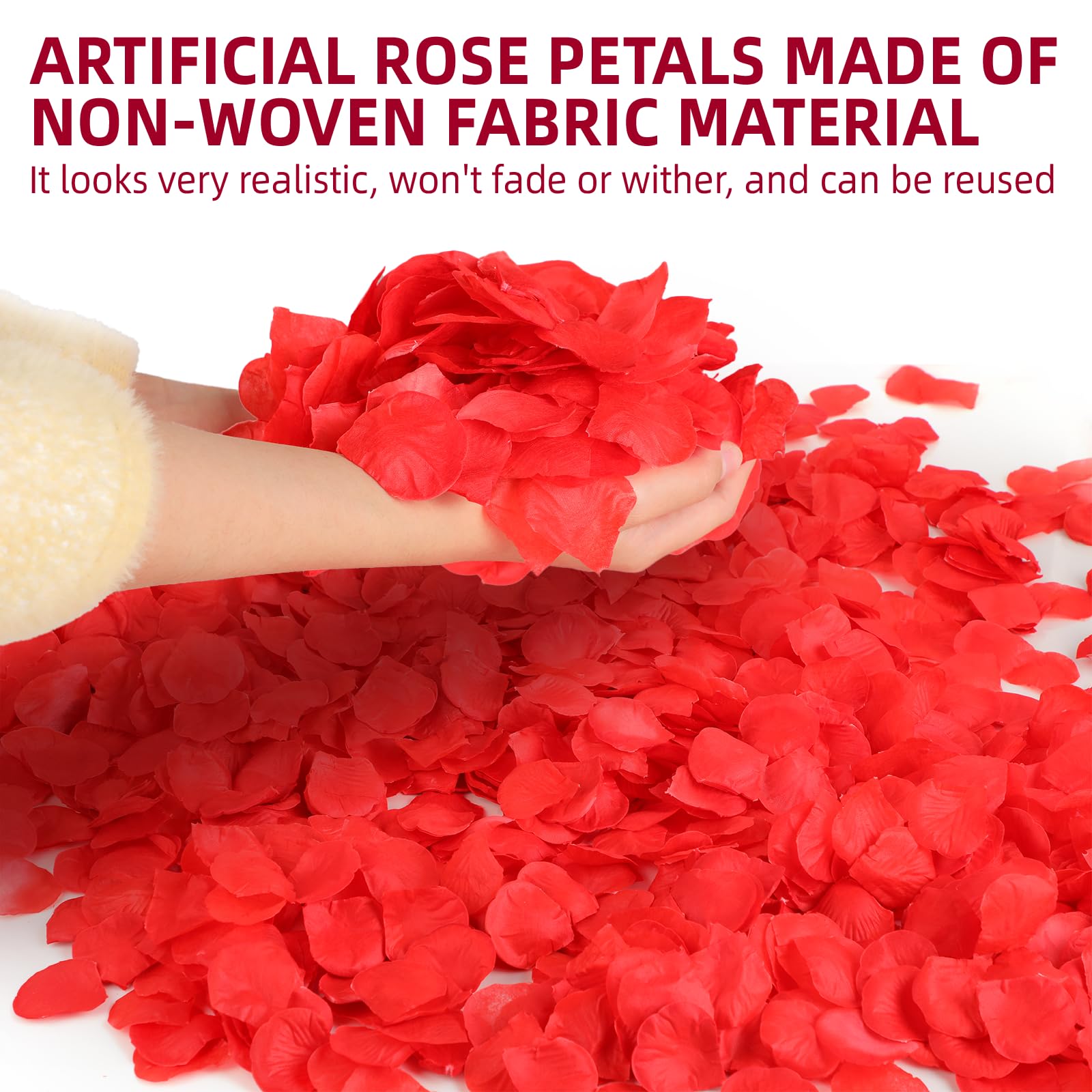 25 pezzi di fiori artificiali in seta, petali finti, petali di rosa in