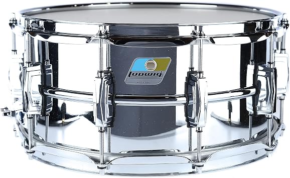 Ludwig 6.5x14 طبل كمين فوق صوتي مع شارة زيتونية زرقاء
