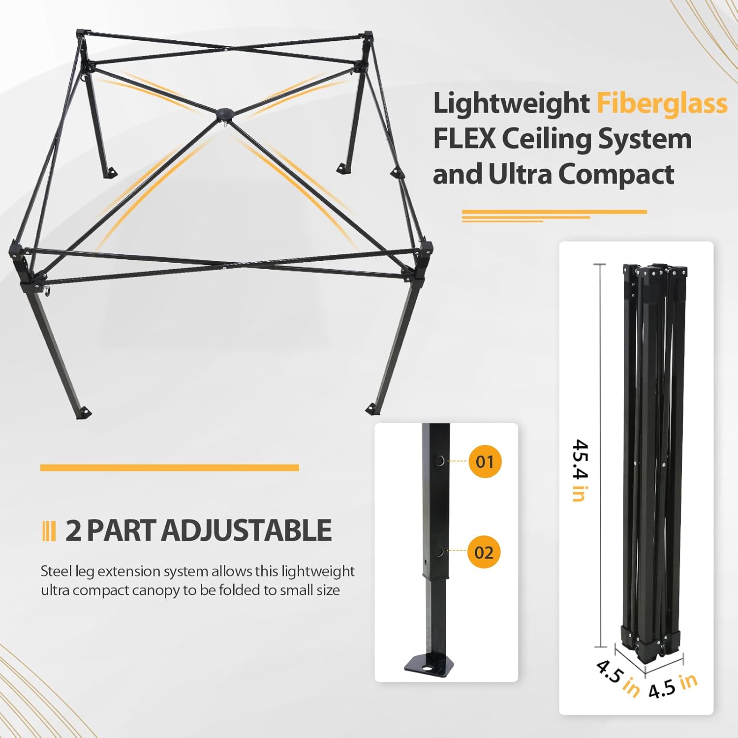 EAGLE PEAK Flex Compact 4x4 Pop-up Canopy Changing Room, Portable Privacy Dressing Room for Indoor Fashion Photoshoots, Camping, or Pool, Yellow/Orange