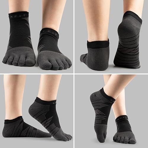 Miniatura 4 de Kfit Toe Socks for Men Women COOLMAX Athletic Running Five Finger Socks Ankle Compression Breathable Lightweight 3 Pair