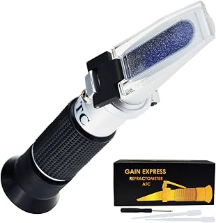 Alcohol Refractometer for Spirit Alcohol Volume Percent with Automatic Temperature Compensation (ATC) Dual Scale Brix 0-40% 0-25% VOL in Wine Making and Beer Brewing, Homebrew Kit