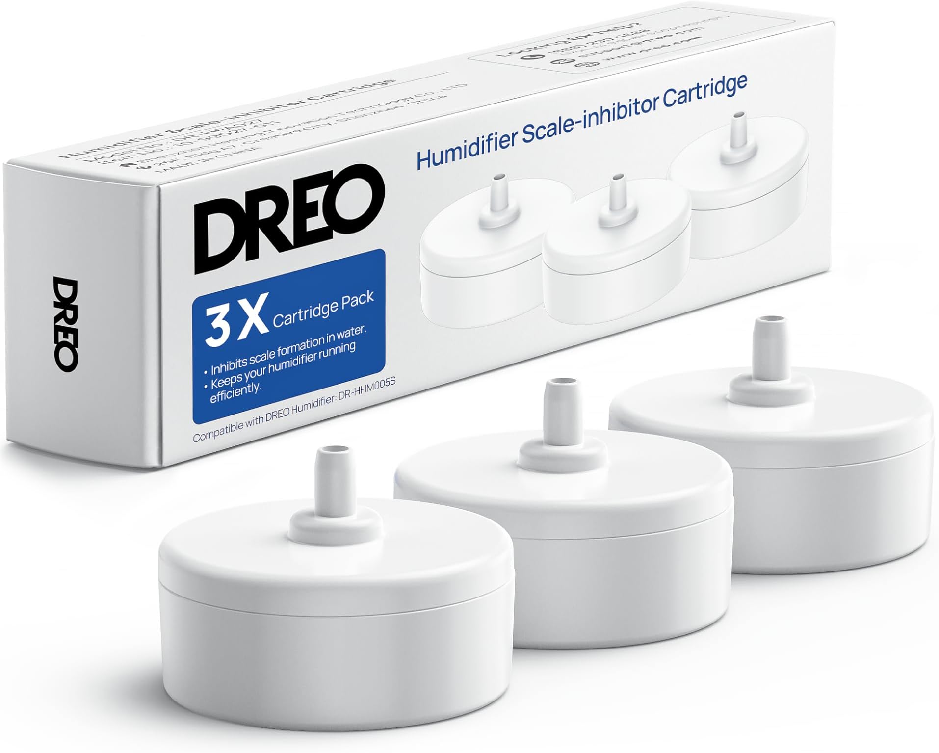 Scale-Inhibitor Cartridge 3-Pack for Humidifiers HM735S, Prevent Mineral Build-up, Extend Humidifier Life, Safe Material