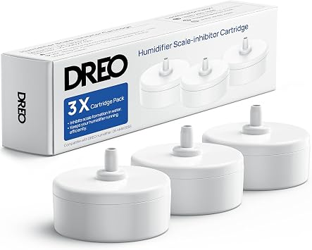 DREO Scale-Inhibitor Cartridge 3-Pack for Humidifiers HM735S, Prevent Mineral Build-up, Extend Humidifier Life, Safe Material