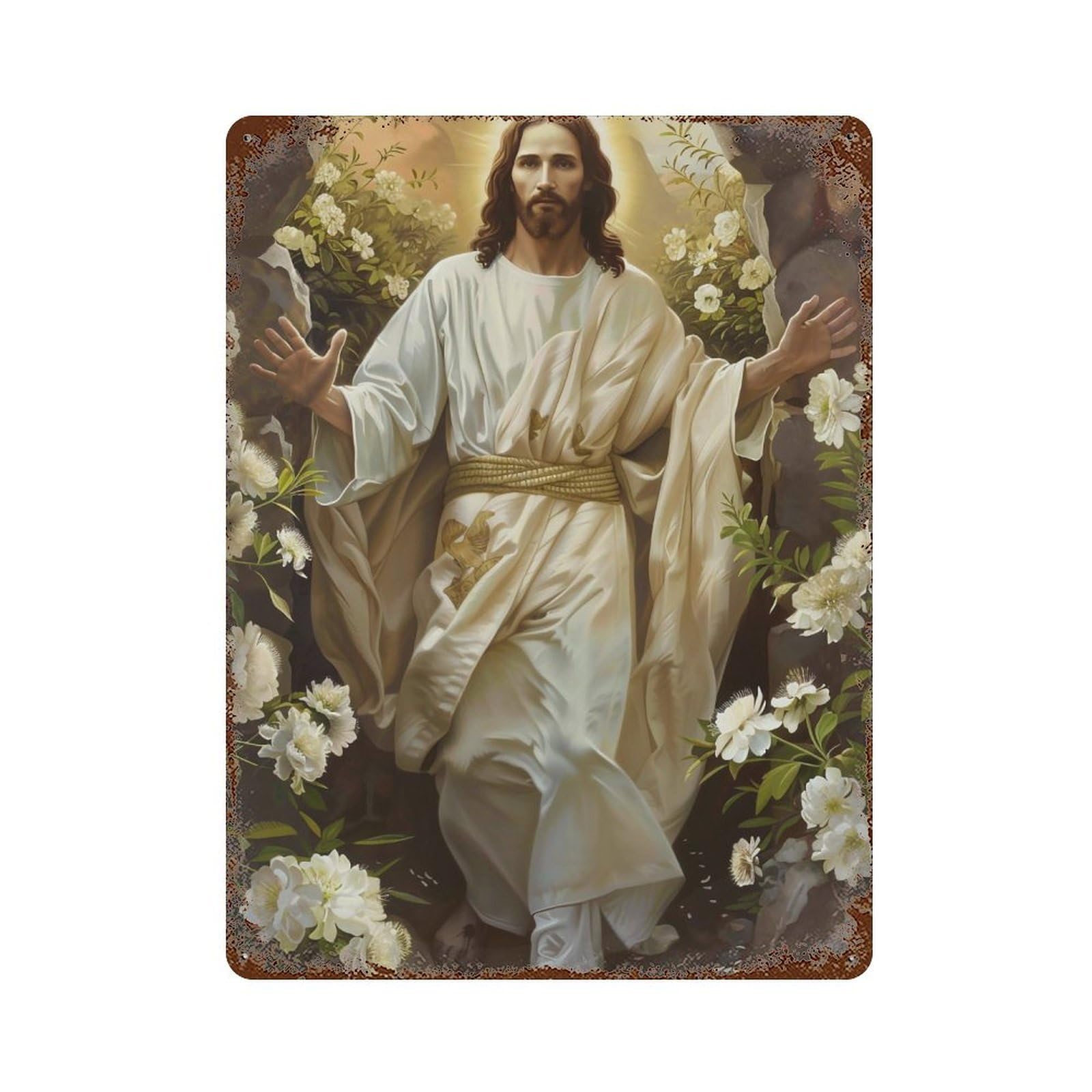 FHUYEURHRY Resurrection of Jesus Christ 01 Wall Decor Retro Iron Vintage Art Metal Tin Sign Poster Modern Home Cofffee Club Art Bar Shop Decorations Style-31 40x30cm