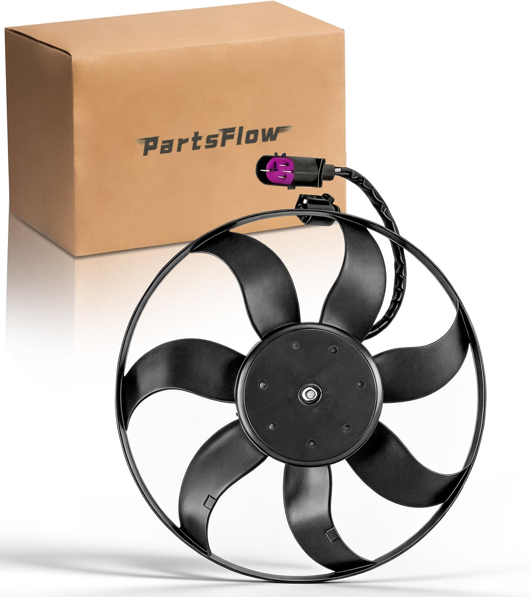PartsFlow Radiator Cooling Fan for 2006-2013 Audi A3/A3 Quattro/TT Quattro/TT RS Quattro/TTS Quattro/TT for 2005-2013 VW/Eos/Golf/Tiguan/Beetle/GTI/Jetta/Passat/Rabbit/R32 1K0959455FJ