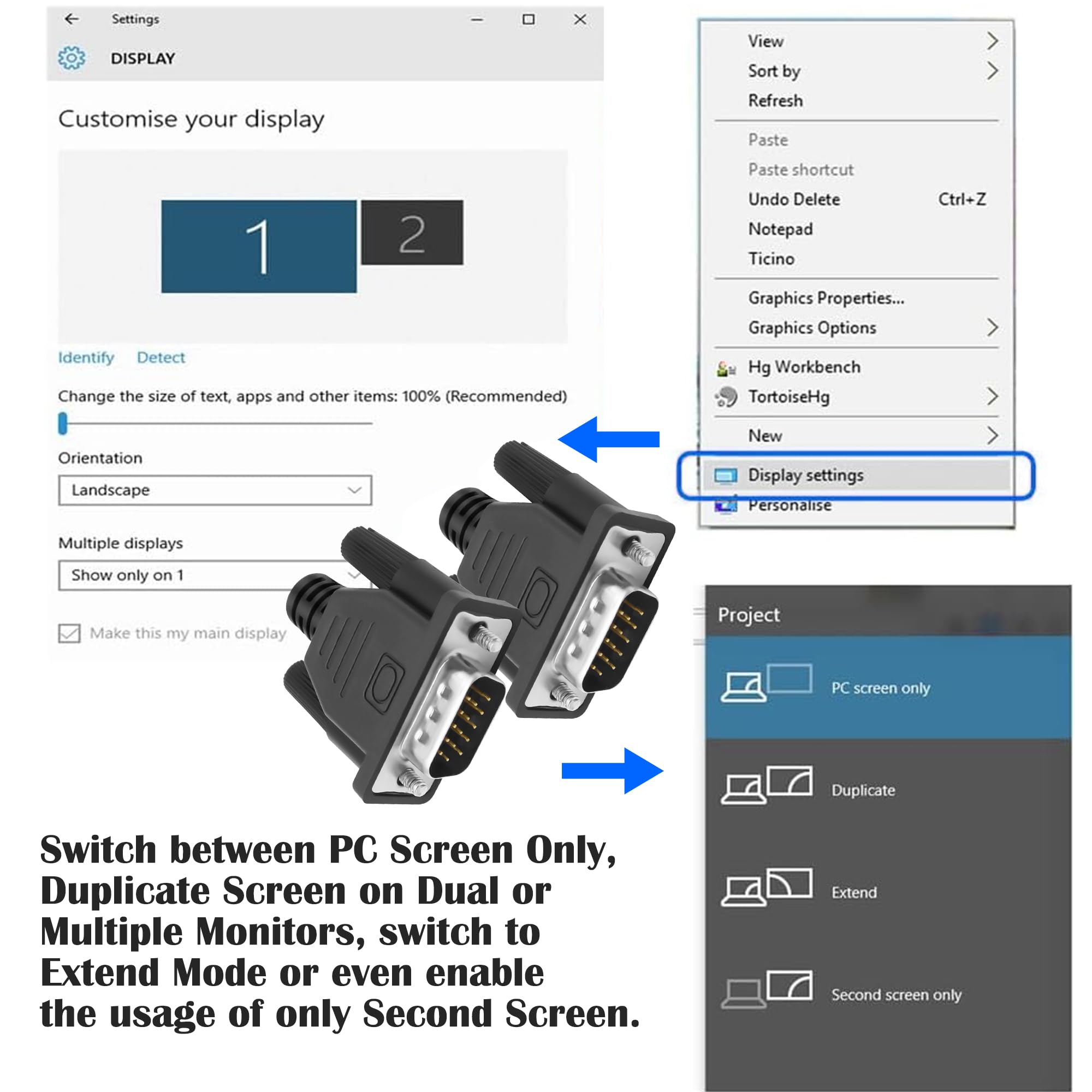 MEIRIYFA VGA Dummy Plug senza testa Ghost Display Emulatore, VGA Virtual Display RGB Monitor Dummy Plug senza testa Ghost Display Emulatore 1920x1080P@60Hz (2 Pack)