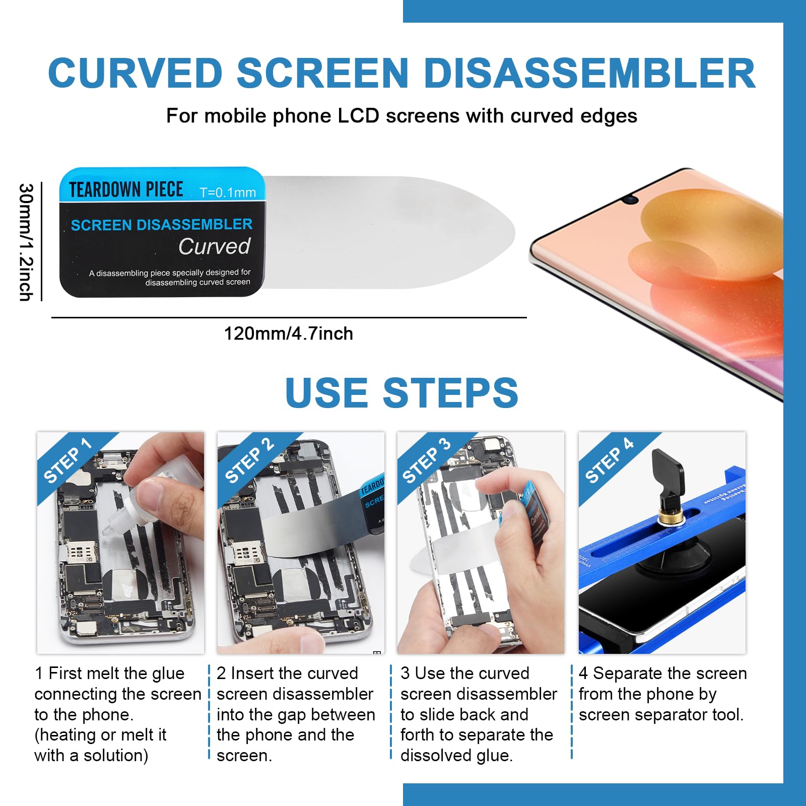 Cell Phone Screen Separator Tool - Heatless LCD Screen Repair Removal Tool