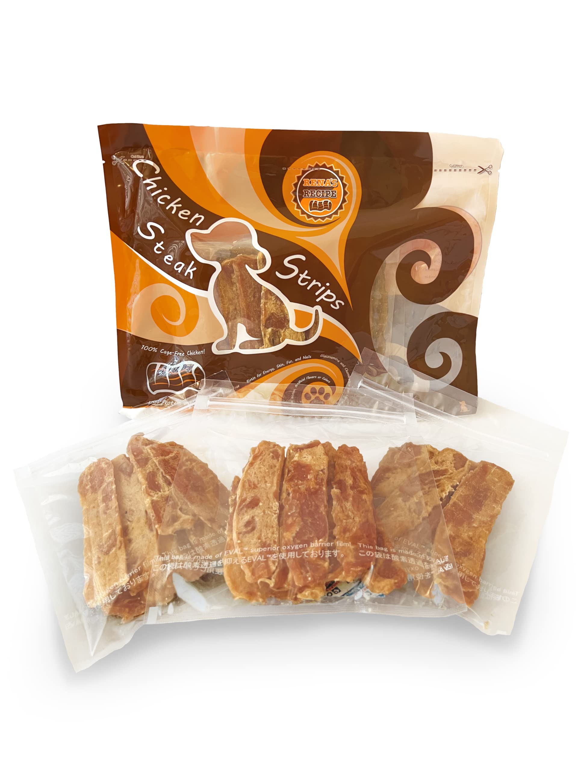 Chicken Steak Strips (30 count) Glucosamine and Chondroitin and Biotin added for hips and joints and nails and skin