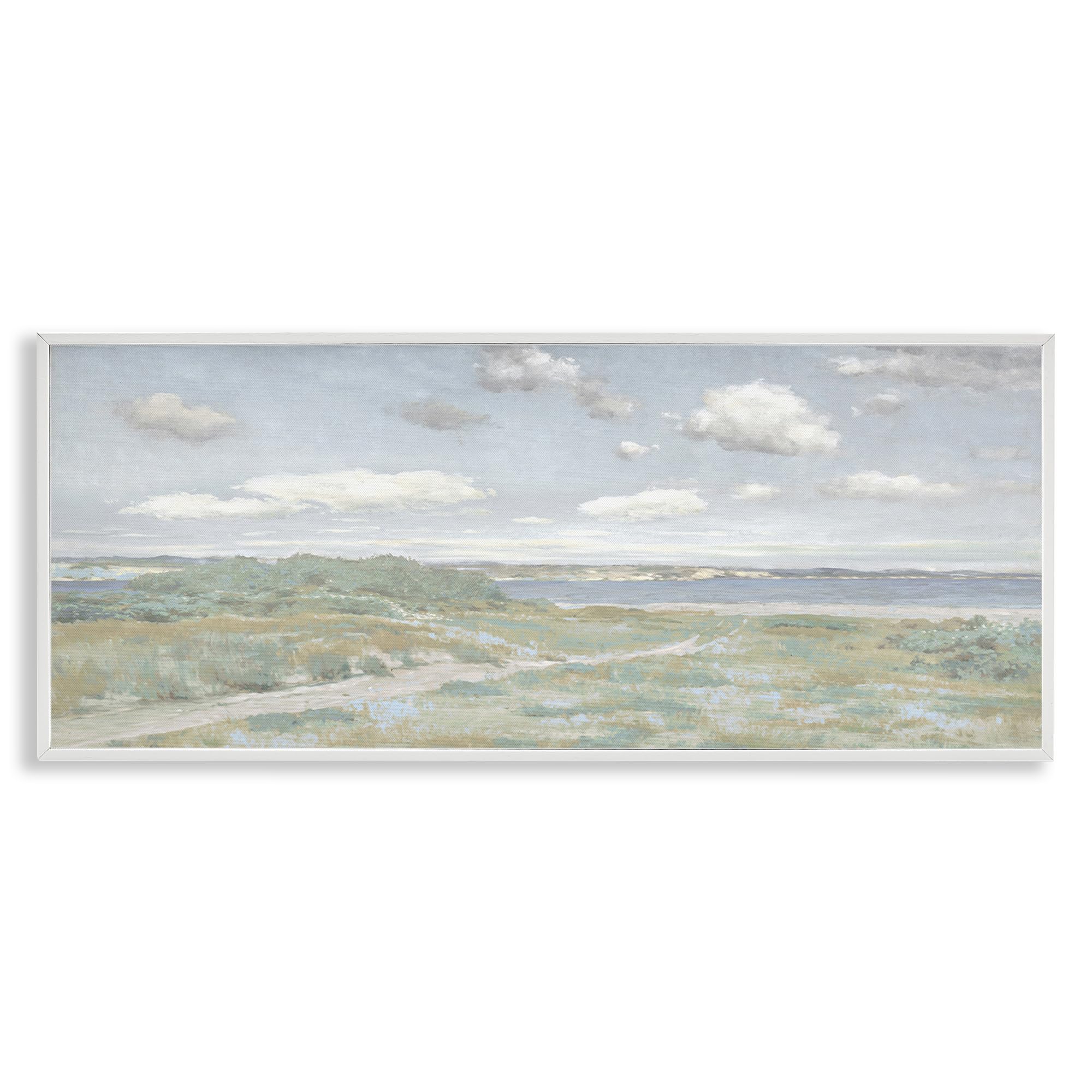 Stupell Industries 'Path To The Water', Framed Giclee Art, White, 30 x 13 Inches, Easy to Hang and Sturdy, Made in USA, by Christy McKee