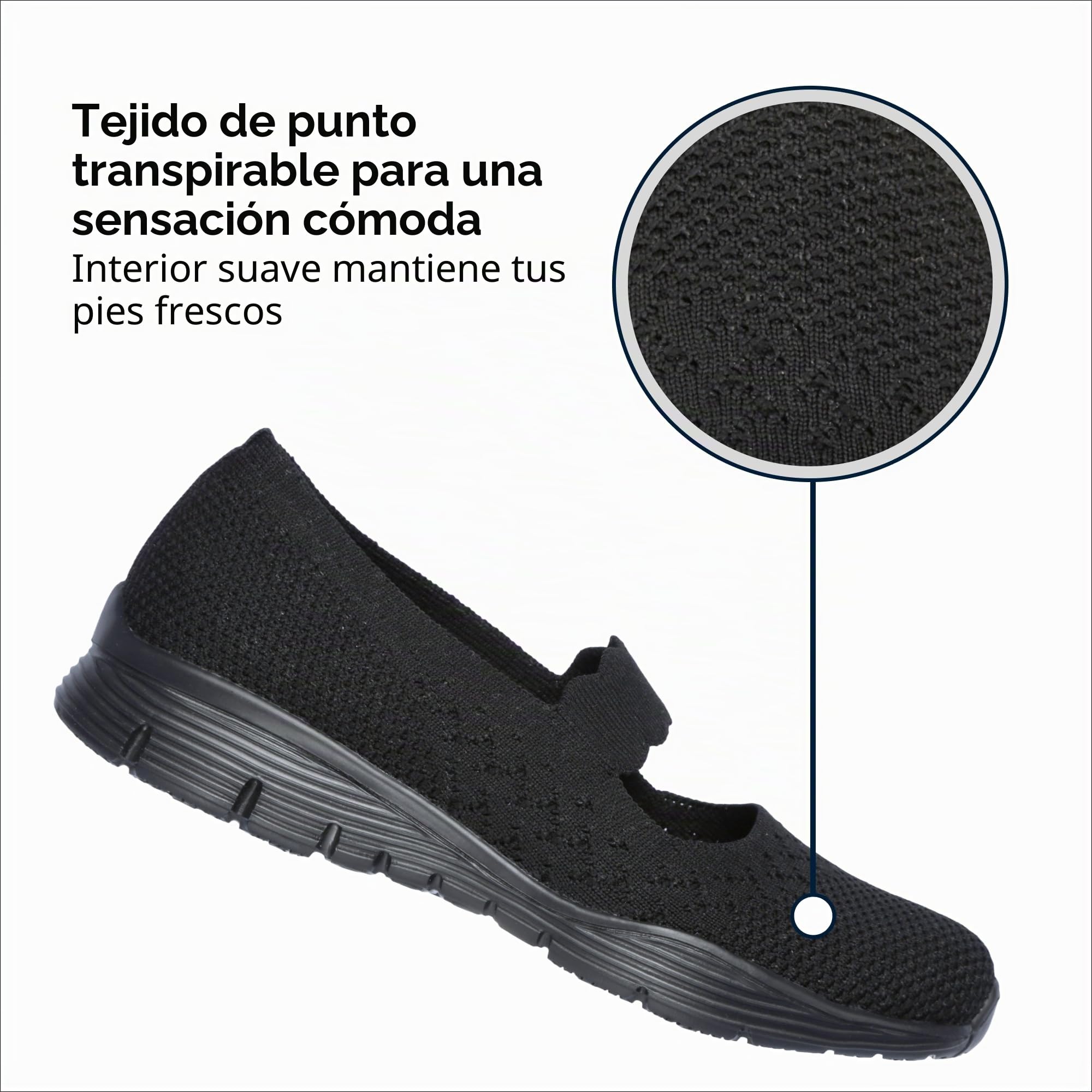 Skechers Seager - Power Hitter - Engineered Knit Mary Jane Mercedita planaMujer