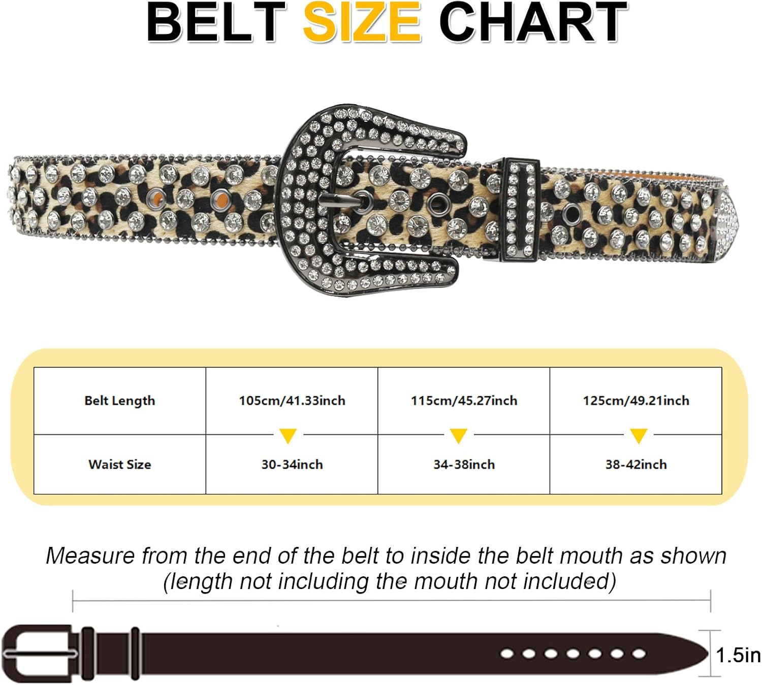 Rhinestone Belt Leopard Print Bling Belts Men Women Leopard Rhinestone Belt Western Cowgirl BB Belts Y2k - Image 6
