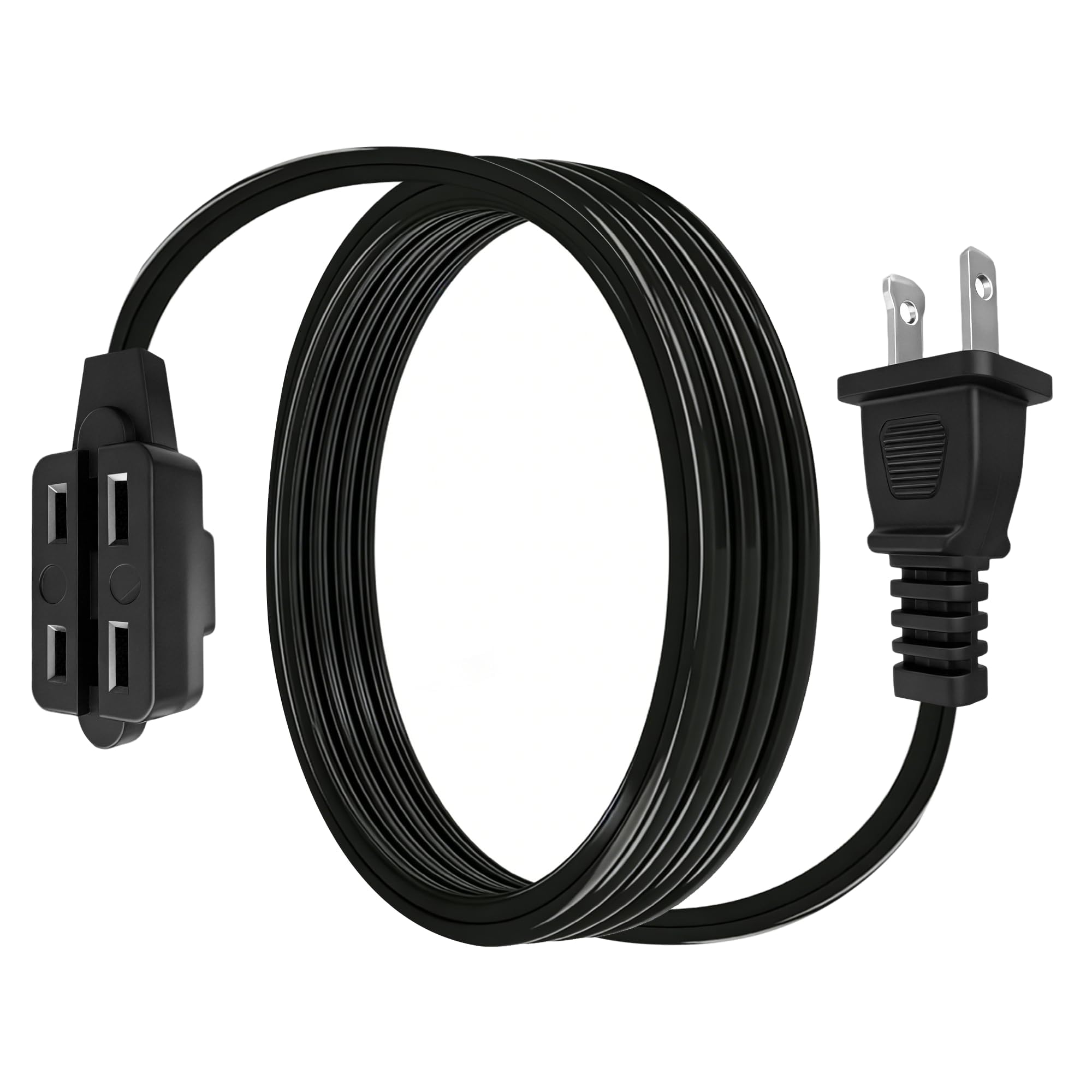 Photo 1 of [ETL Listed] Power Strip with 3 Outlets, 16/2 SPT-2, 13 Amp 125V 1625 W, 6 Feet 2 Prong Extension Cord Socket for Desktops, Gaming Setups, and Home Offices,Black