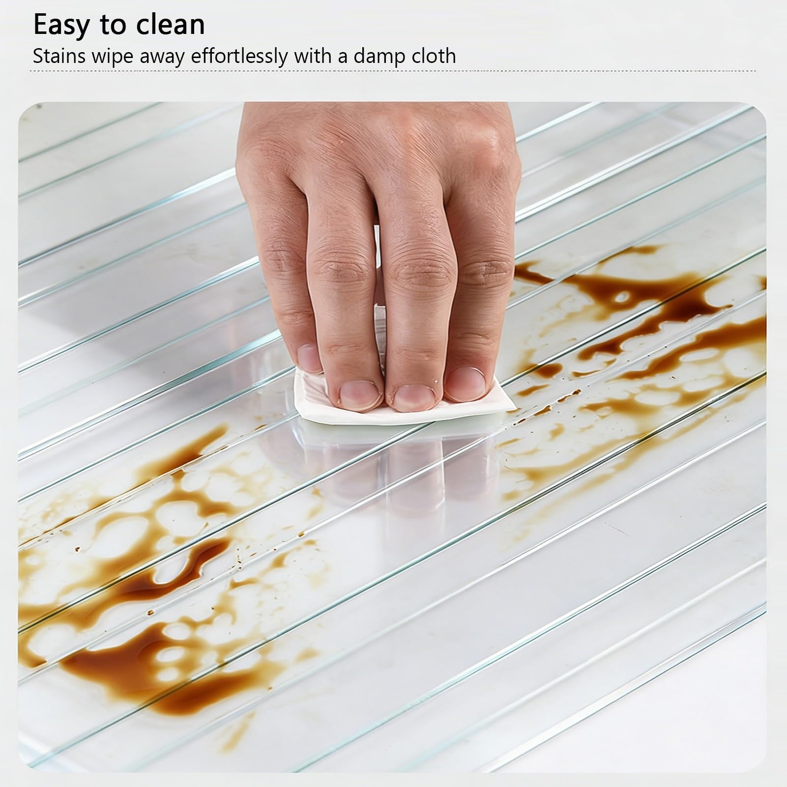 Rideau Lamelles Transparent Kit de Rideaux Lanières en PVC Résistant aux Rayures et à l'usure Bandes Porte Plastique Entrepôts, Cuisines(50.4" W x 78.7" L/128x200cm)