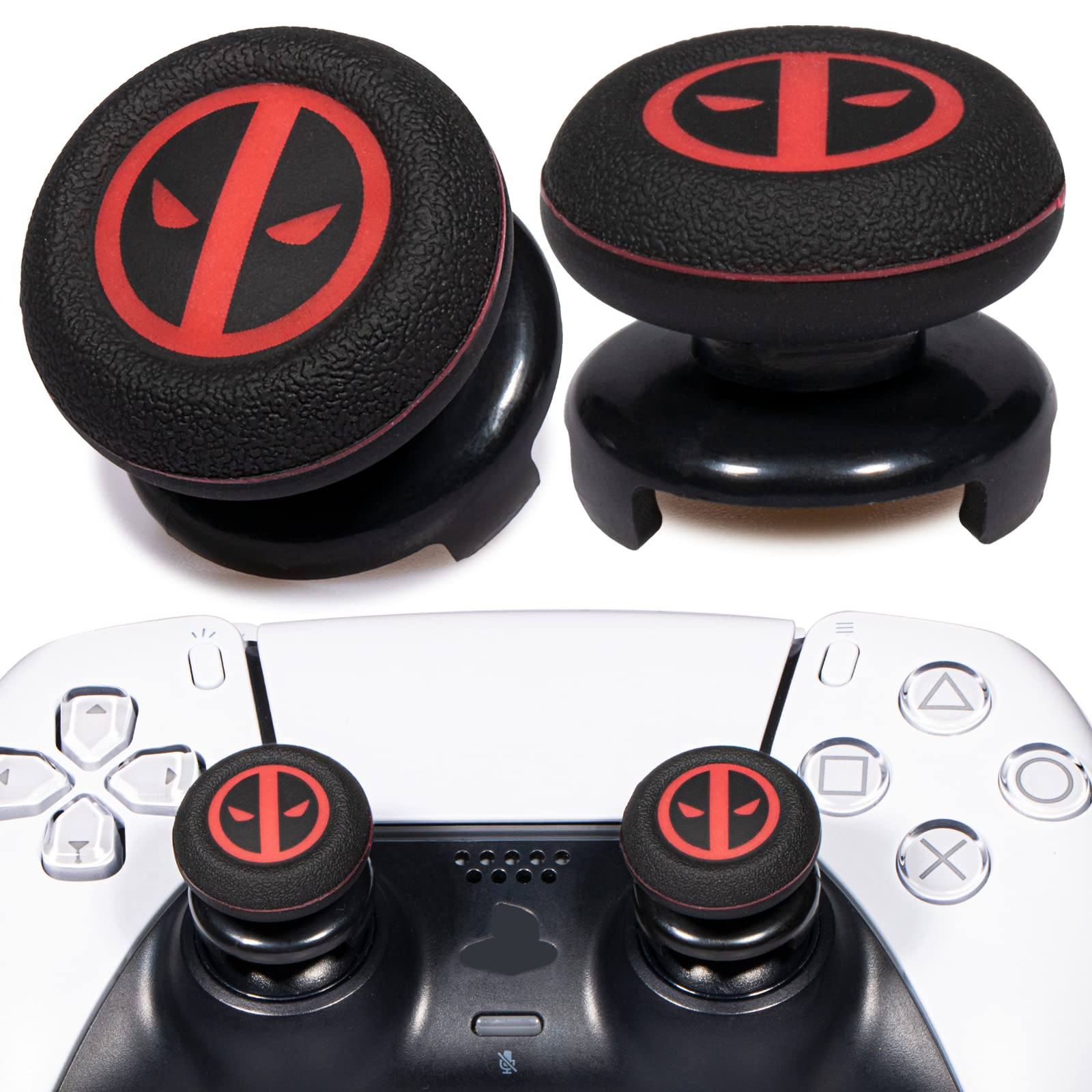 FPS Thumbstick Extender & Printing Rubber Silicone Grip Cover 2 Sets for PS5 Dualsenese & PS4 Controller (Immortal)