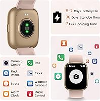 Vista 7 de Reloj inteligente con Alexa integrado, pantalla táctil HD de 1.83 pulgadas, rastreador de actividad física con llamadas Bluetooth, reloj de fitness