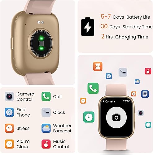 Miniatura 7 de Reloj inteligente con Alexa integrado, pantalla táctil HD de 1.83 pulgadas, rastreador de actividad física con llamadas Bluetooth, reloj de fitness