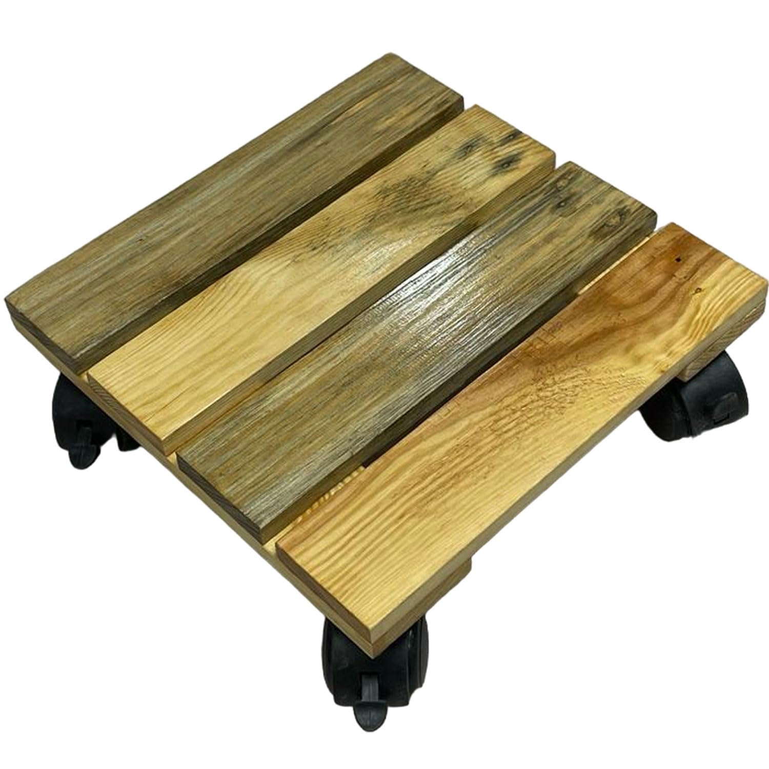 WOODYRAFT Wooden Plant Stand with Wheels for Flower Pots | Indoor/Outdoor Plants Gamla Stand, Elegant Mobility for Your Flower Pots, Outdoor and Indoor Plants - Size- 12" x 12" Inch (Pack Of 1) (B0CXJDCK8S) Amazon Price History, Amazon Price Tracker