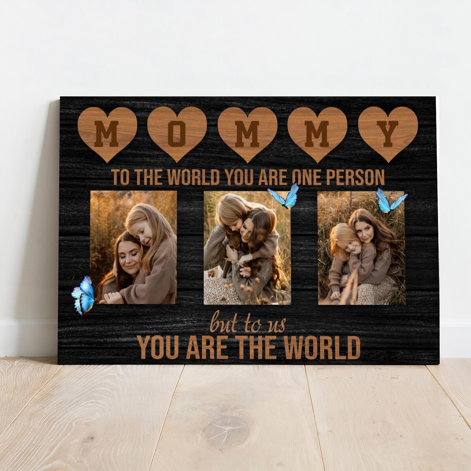 QILDTASIO Personalized Gifts For Mothers Day Mom To Me You Are The World, Mothers Day Unique Gifts for Mom from Daughter Son, Customized Mother's Canvas Prints with Your Photo Name - Image 2