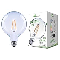 greenandco Lampadina a filamento LED | trasparente | E27 G125 | 5W 1055 lm | sostituisce 75W | 2700 K bianco caldo | 320° | 230V | senza sfarfallio | Classe energetica A | non dimmerabile