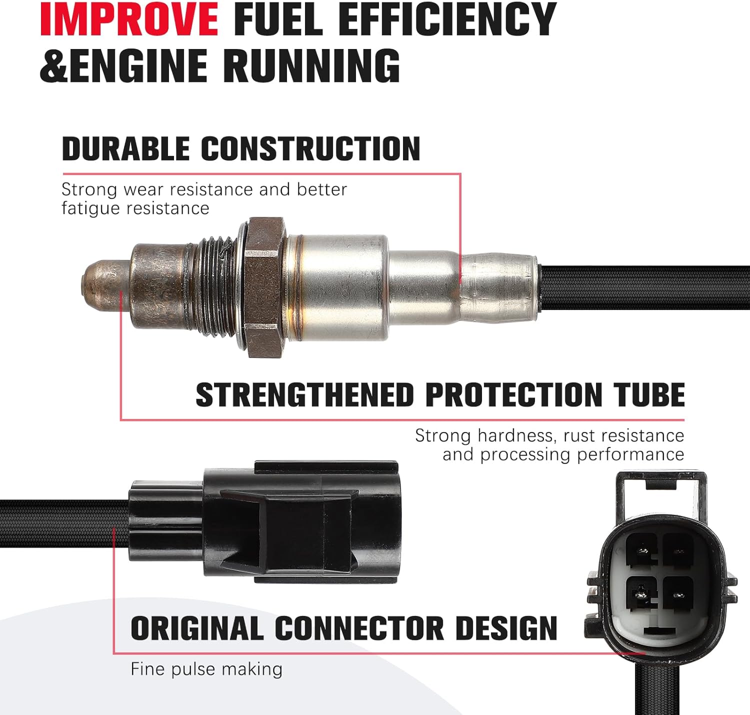 O2 Oxygen Sensor Wideband, Replacement Oxygen Sensor Compatible for Land Rover & for Jaguar Models - Discovery 2017-2018, Discovery Sport 2015-2017, LR4 2014-2016, Range Rover 2015-2018