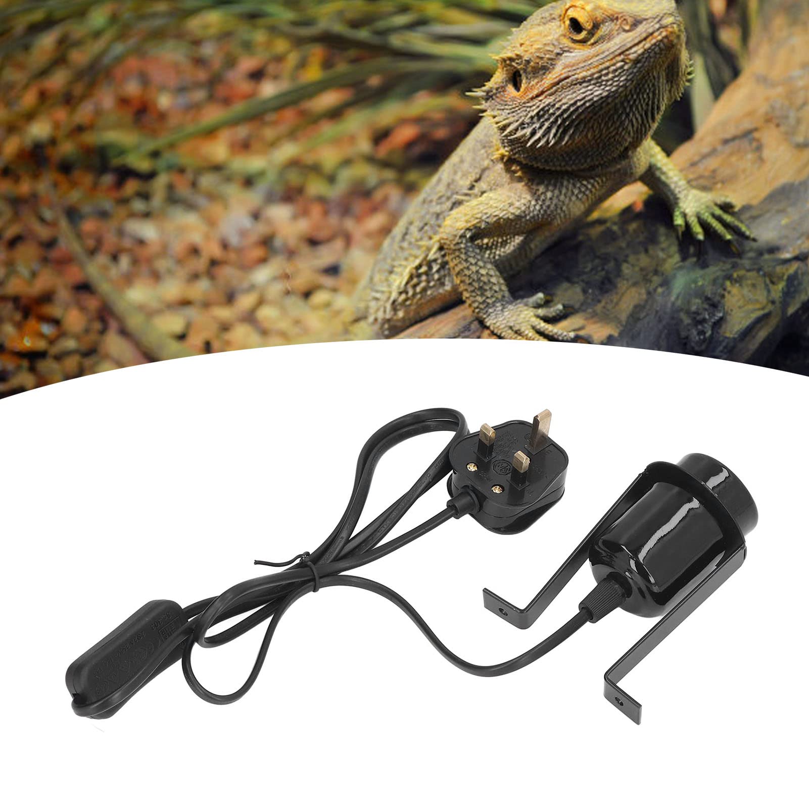 PENO Reptile Heat Lamp Holder, Intuitive Reptile Light Bulb Fixture Socket Standard for E27 Bulb - Image 2